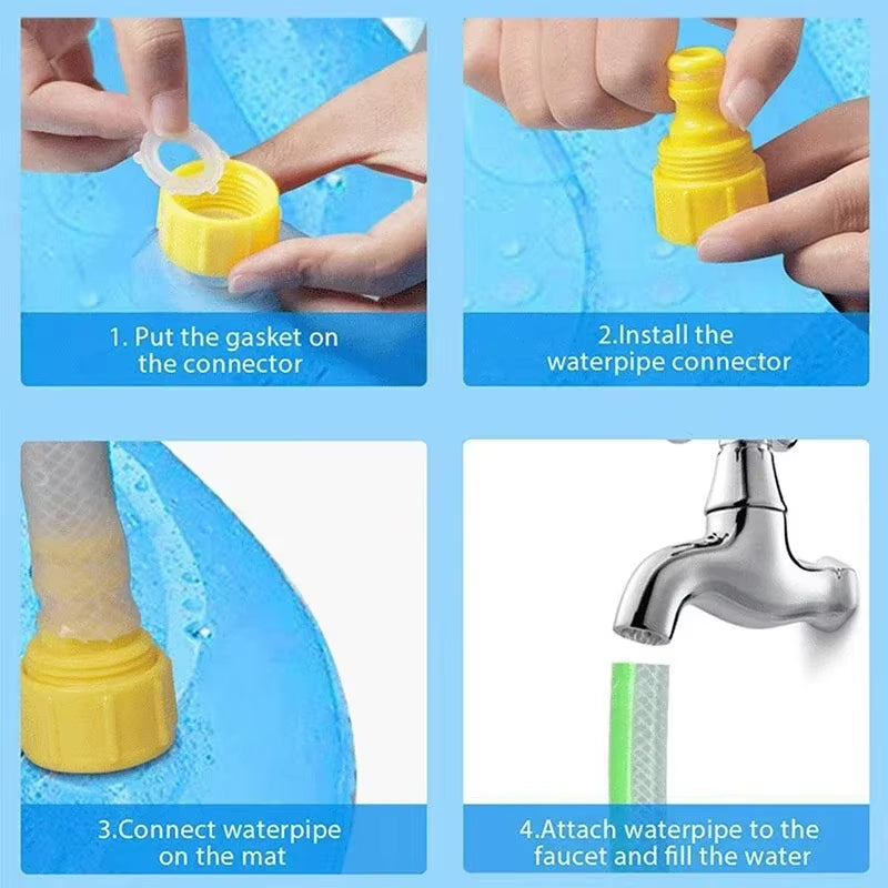 170Cm Summer Dog Toy Splash Sprinkler Pad Pet Swimming Pool Interactive for Pet Children Interactive Outdoor Play Water Mat Toys