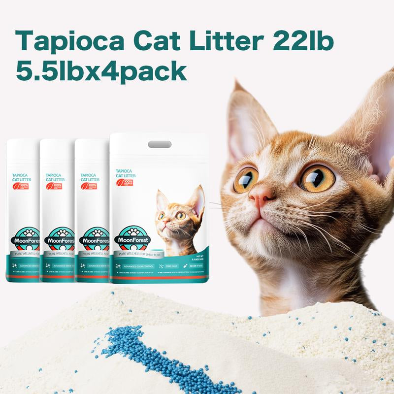 5.5Lb*3,Tapioca Cat Litter, Tofu Cat Litter, Kitty Litter,Odor Control Quick Clumping Low Dust ,Kitten Litter,Smart Litter Boxes Cat Litter,A Ideal Partner for Automatic Litter Boxes,Cassava Cat Litter,Flushable Cat Litter,