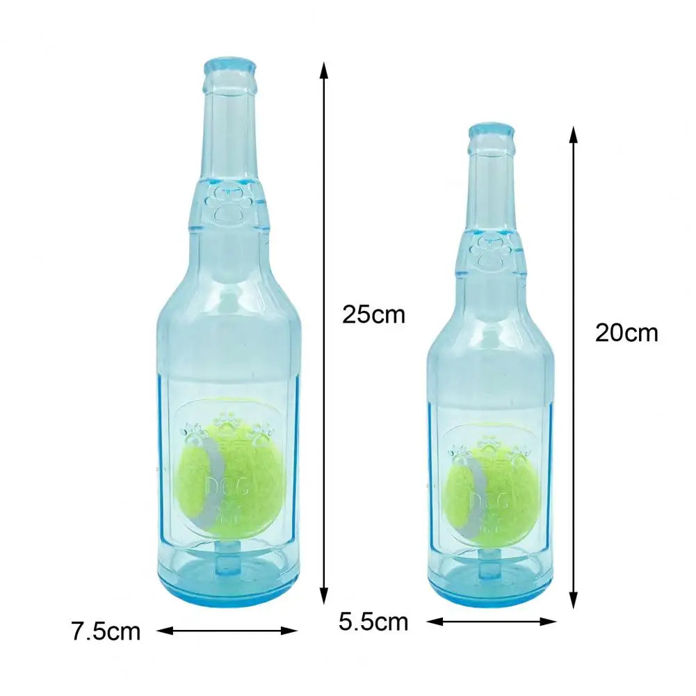 Crunchnplay Bottle Toy for Dogs Water Bottle Chew Toy Plastic Bottle Cruncher with Squeaky Tennis Ball