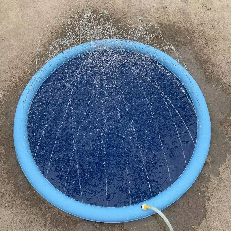 170Cm Summer Dog Toy Splash Sprinkler Pad Pet Swimming Pool Interactive for Pet Children Interactive Outdoor Play Water Mat Toys