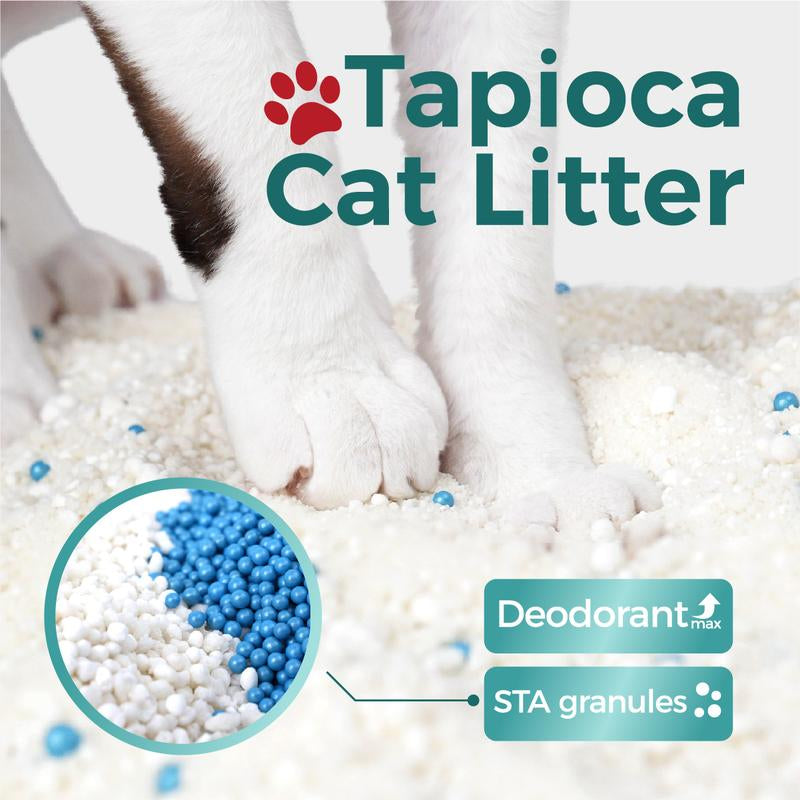 5.5Lb*3,Tapioca Cat Litter, Tofu Cat Litter, Kitty Litter,Odor Control Quick Clumping Low Dust ,Kitten Litter,Smart Litter Boxes Cat Litter,A Ideal Partner for Automatic Litter Boxes,Cassava Cat Litter,Flushable Cat Litter,