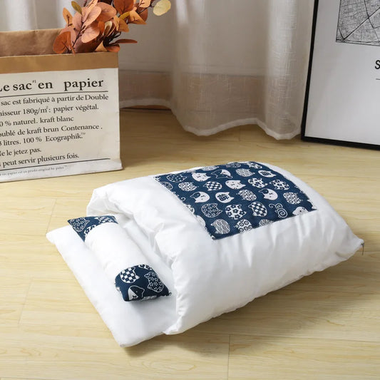 Japanese Style Cat Sleeping Bag, Washable, Semi Enclosed Cat Bed, Warm Cat Bed, Winter Cat House, Cat Bed