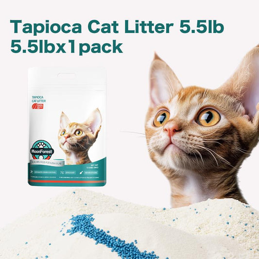 5.5Lb*3,Tapioca Cat Litter, Tofu Cat Litter, Kitty Litter,Odor Control Quick Clumping Low Dust ,Kitten Litter,Smart Litter Boxes Cat Litter,A Ideal Partner for Automatic Litter Boxes,Cassava Cat Litter,Flushable Cat Litter,