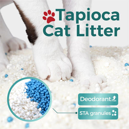 5.5Lb*3,Tapioca Cat Litter, Tofu Cat Litter, Kitty Litter,Odor Control Quick Clumping Low Dust ,Kitten Litter,Smart Litter Boxes Cat Litter,A Ideal Partner for Automatic Litter Boxes,Cassava Cat Litter,Flushable Cat Litter,